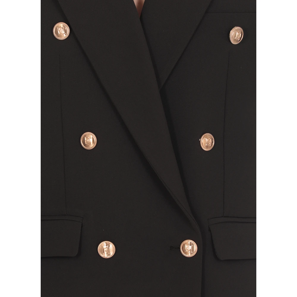 Elisabetta Franchi Zwarte Double Breasted Blazer Vrouw Black Dames