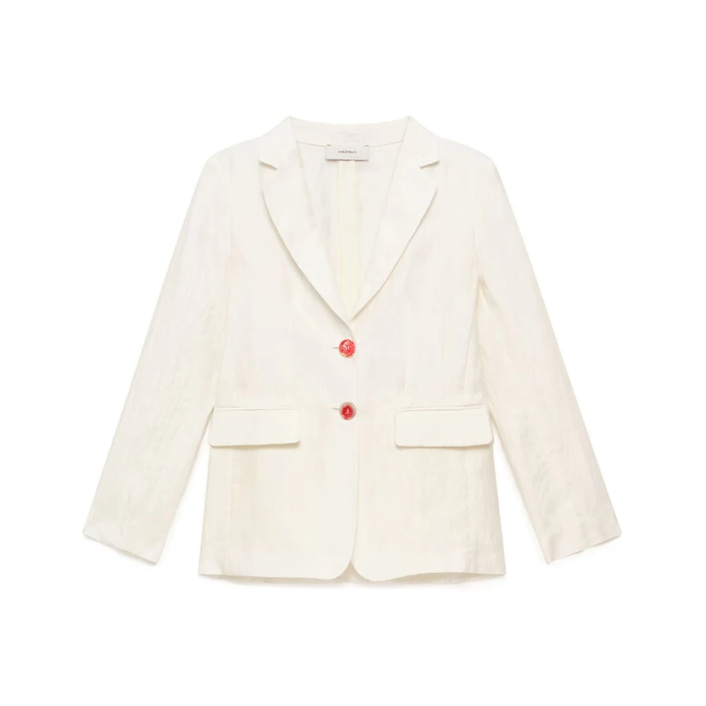 Maliparmi Women's Beige Blazers, M, Linen Jacquard Jacket