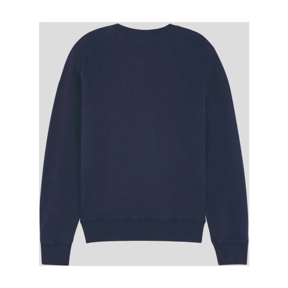 Maison Kitsuné Vos Katoenen Sweatshirt Blue Heren