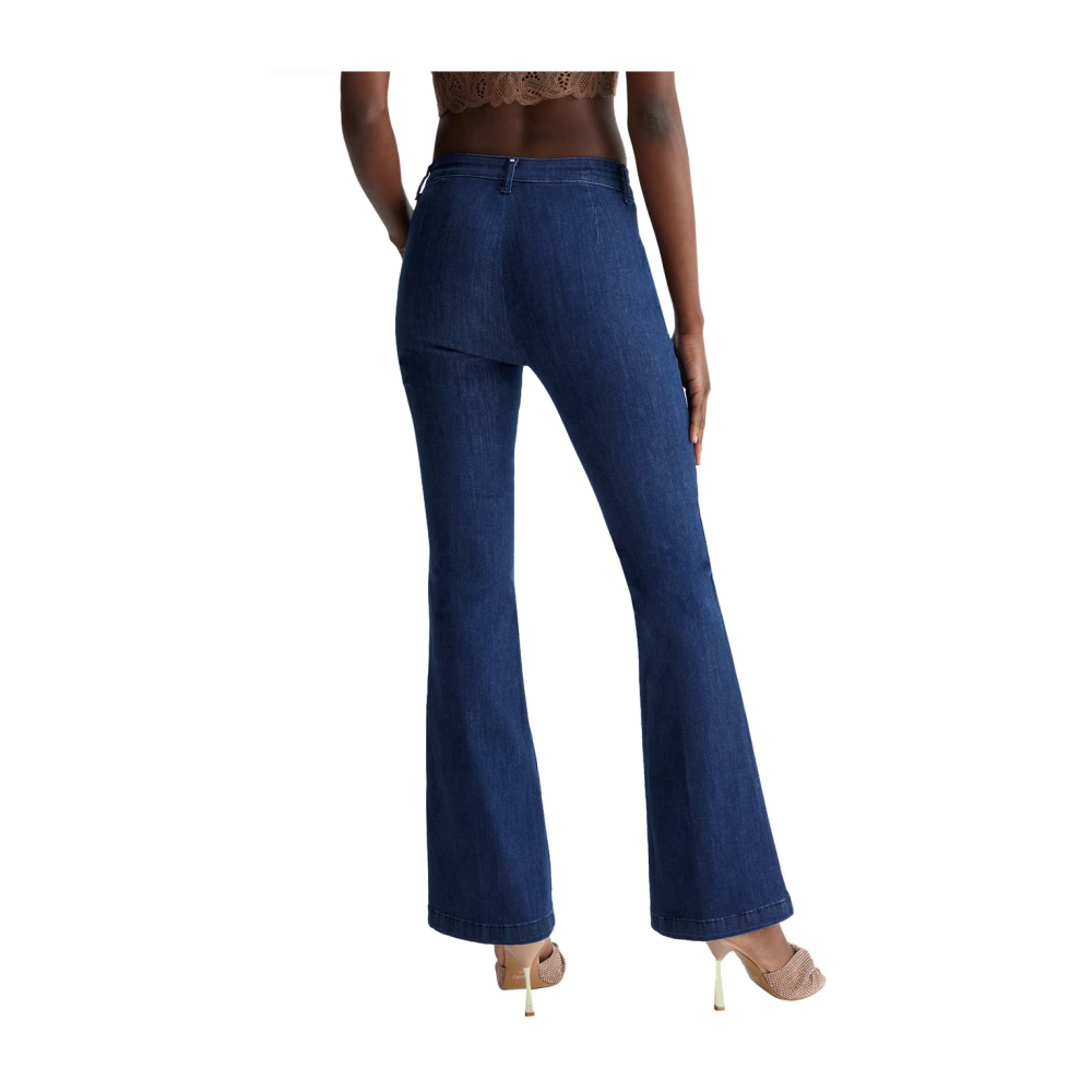 Liu Jo Blauwe Denim Flare Jeans met Hoge Taille Blue Dames