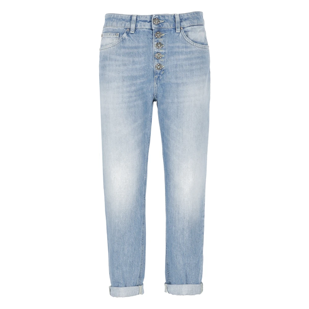 Dondup Blauwe Katoenen Jeans met Juweelknopen Blue Dames