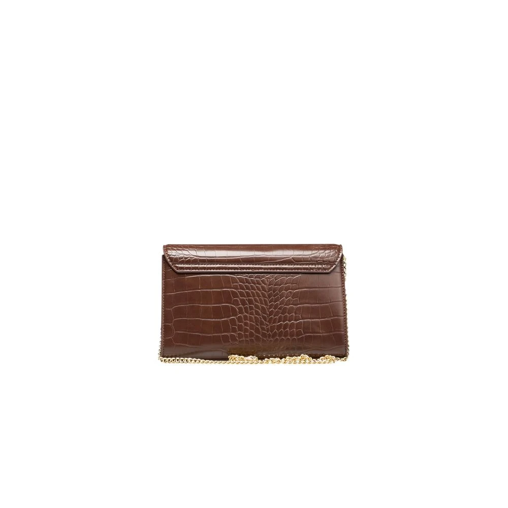 Love Moschino Bruine Polyethyleen Schoudertas met Ketting Brown Dames