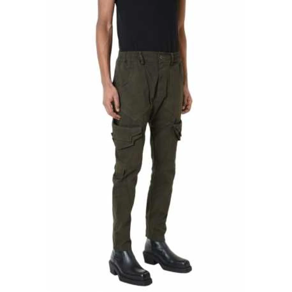 La Haine Inside Us Khaki Stretch Katoenen Cargo Broek Lm192 Green Heren