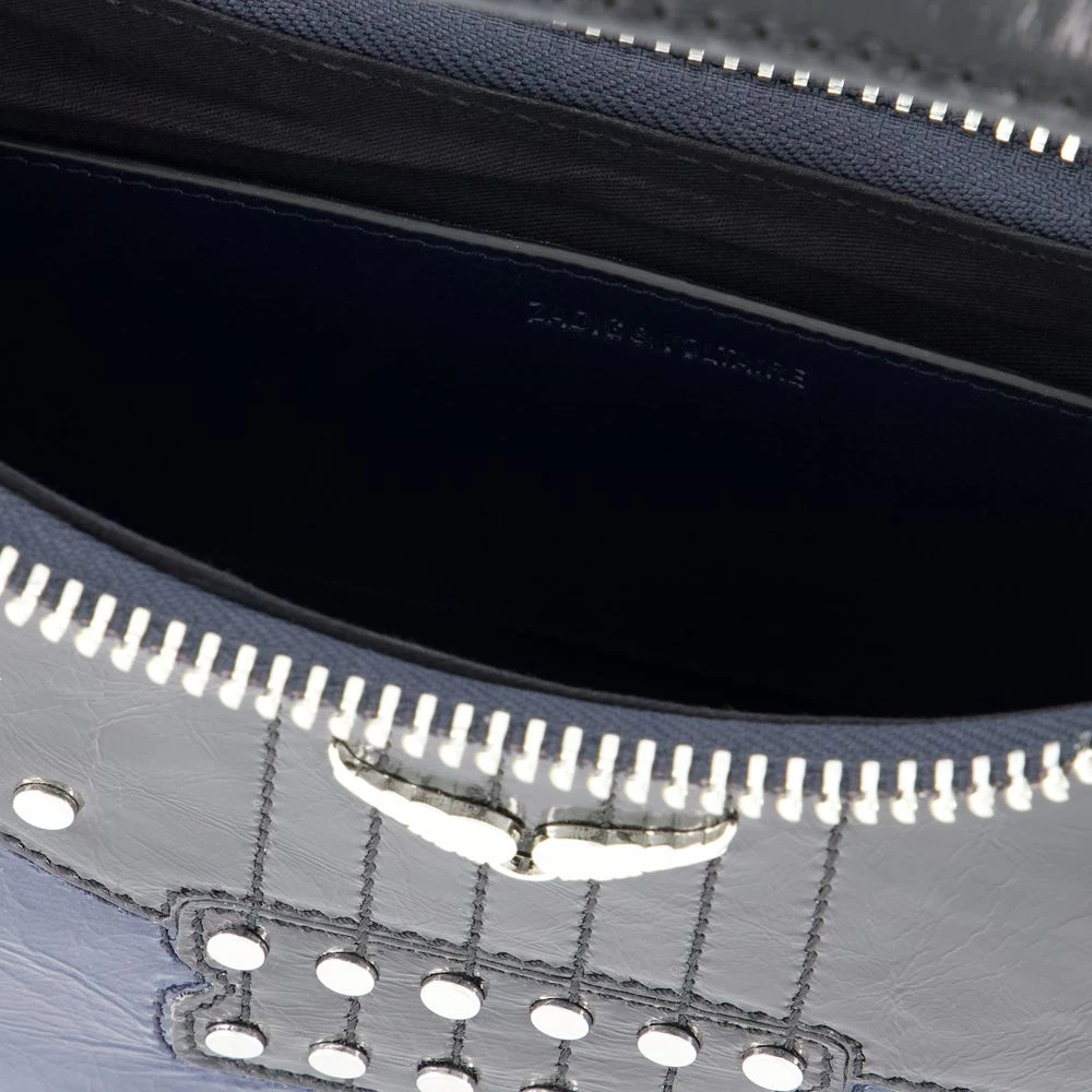 Zadig & Voltaire Zwarte leren Crossbody tas Moonrock N Roll Black Dames