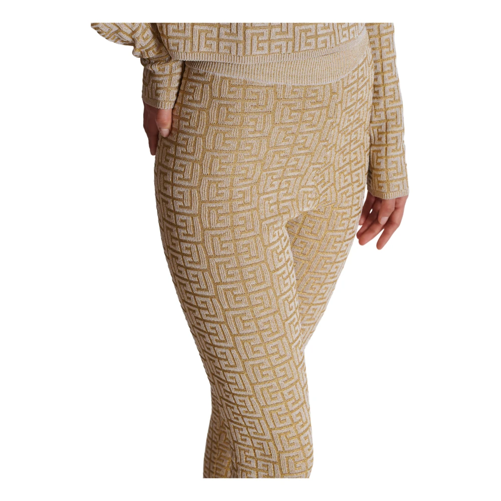 Balmain PB Labyrinth gebreide leggings Beige Dames