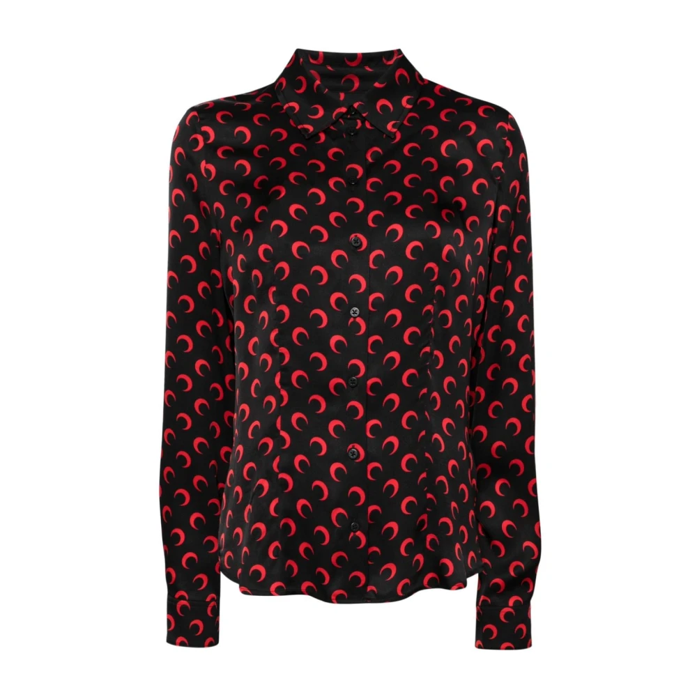 Marine Serre Zwarte Shirt voor Vrouwen Aw24 Multicolor Dames