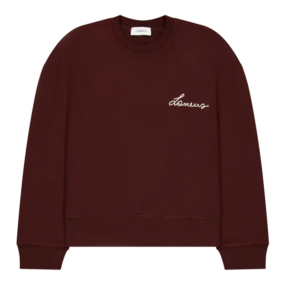 Laneus Geborduurde Katoenen Jersey Sweater Red Unisex