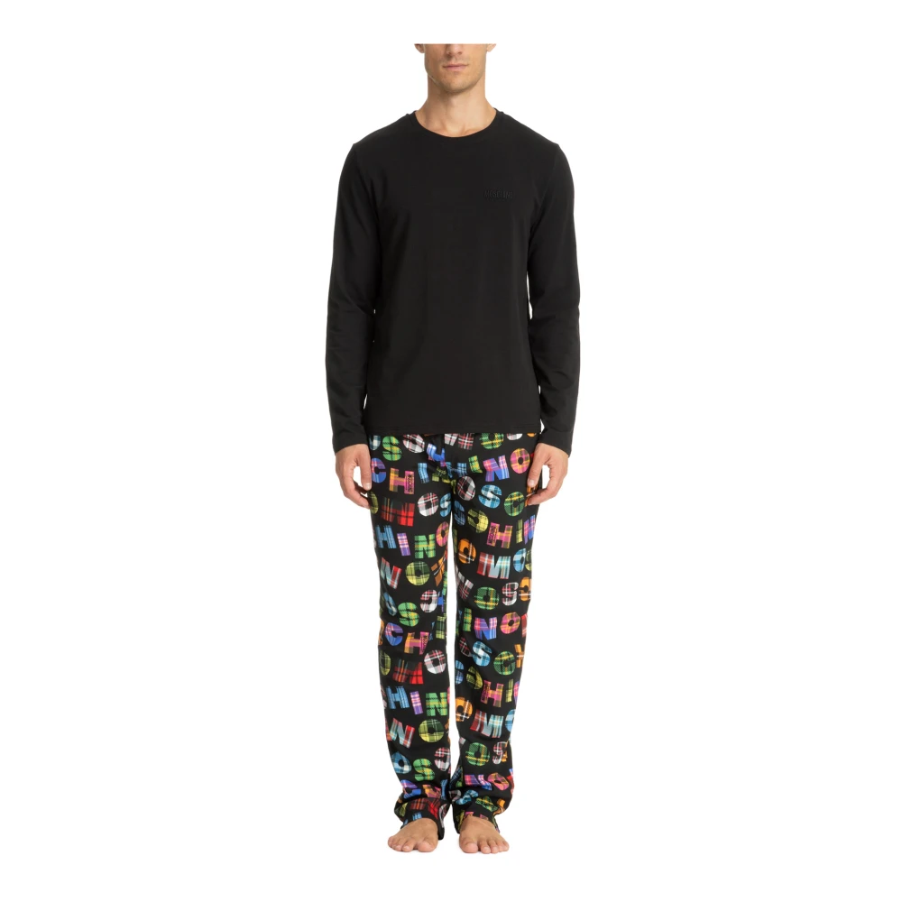 Moschino Logo Taille Pyjama met Elastische Taille Black Heren