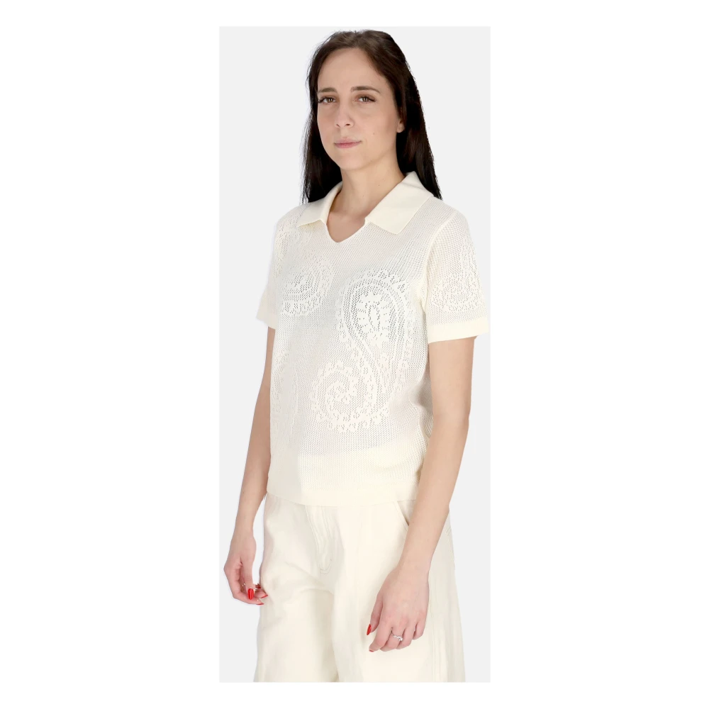 Obey Open Gebreid T-shirt White Dames