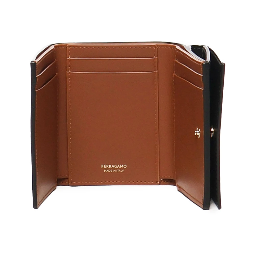 Salvatore Ferragamo Zwarte Portemonnees voor Mannen Black Dames