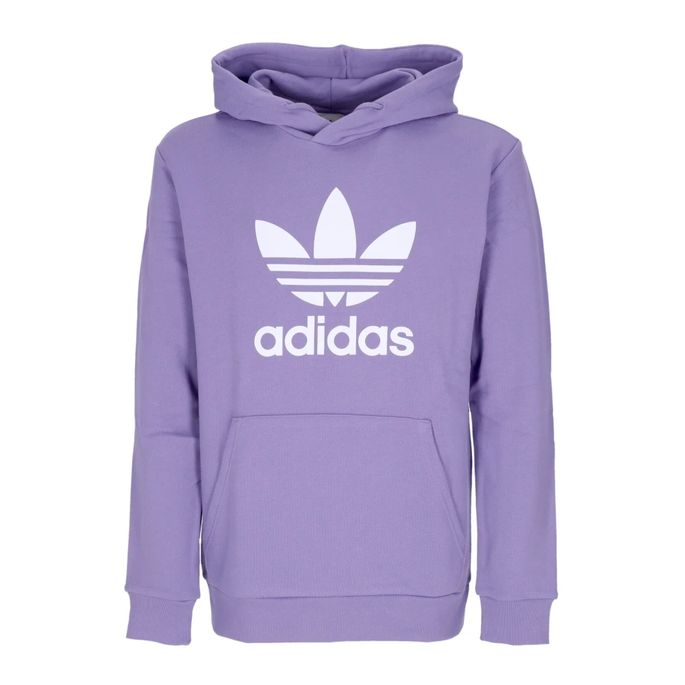 Adidas Men's Purple Trefoil Hoodie Lightweight Sweatshirt