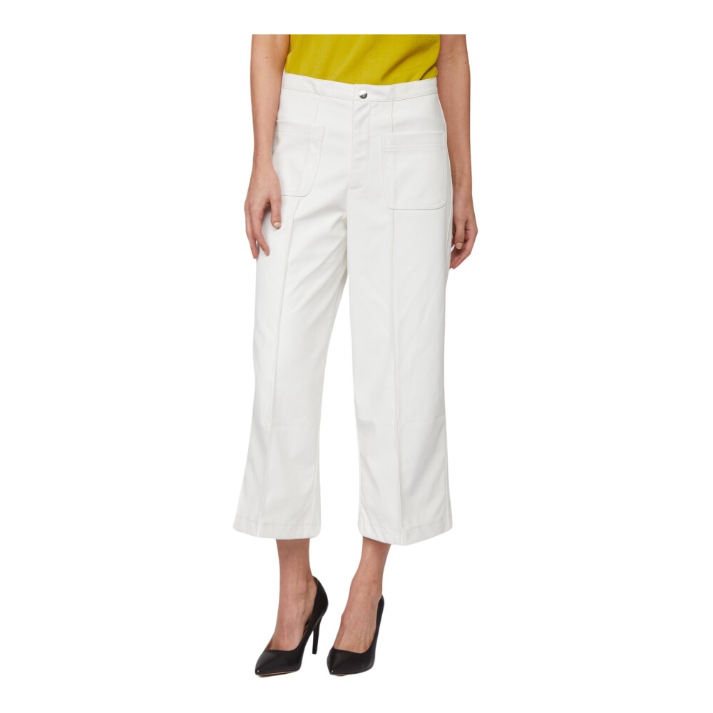 Pantalon discount cuero blanco