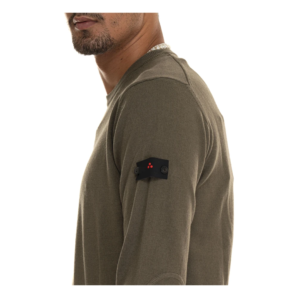 Peuterey Ronde hals trui met armlogo Green Heren