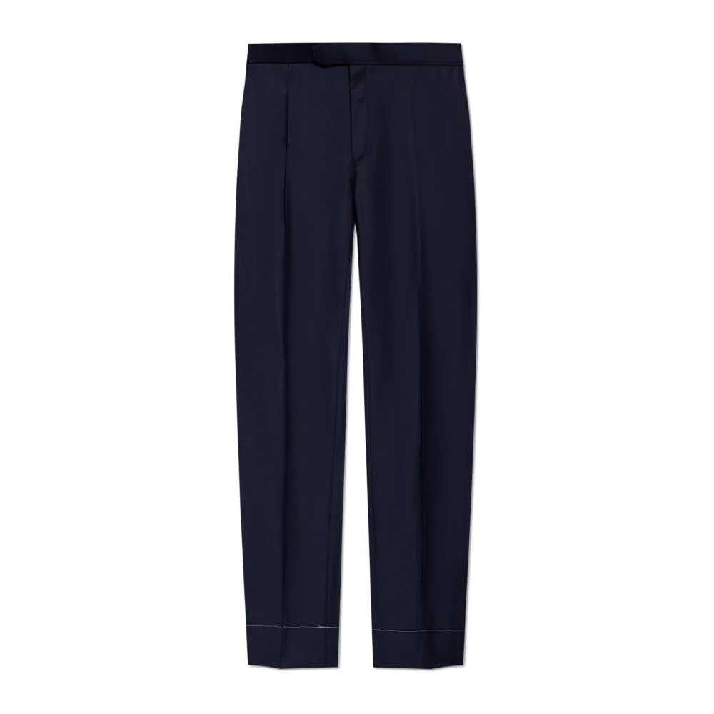 Brioni Wollen broek met vouw Blue Heren