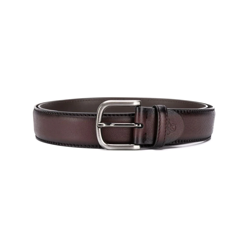 Canali Italiaanse Leren Riem Ontwerperscode Ka00025 Brown Heren