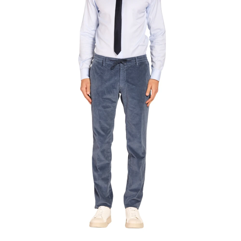 Mason's Velvet Jogger Chino's Extra Slim Fit Blue Heren