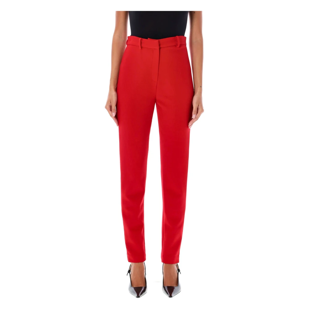 Magda Butrym Rode Hoge Taille Wollen Broek Aw24 Red Dames