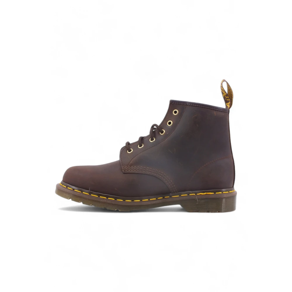 Dr. Martens Brown 101 Crazy Horse Boot - Male - Lace-Up Boots - 2 Uk - Shoes