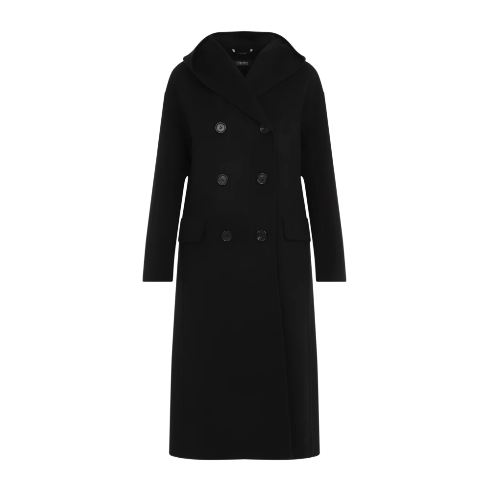 Max Mara Luxe Zwarte Wollen Jas Aw24 Black Dames