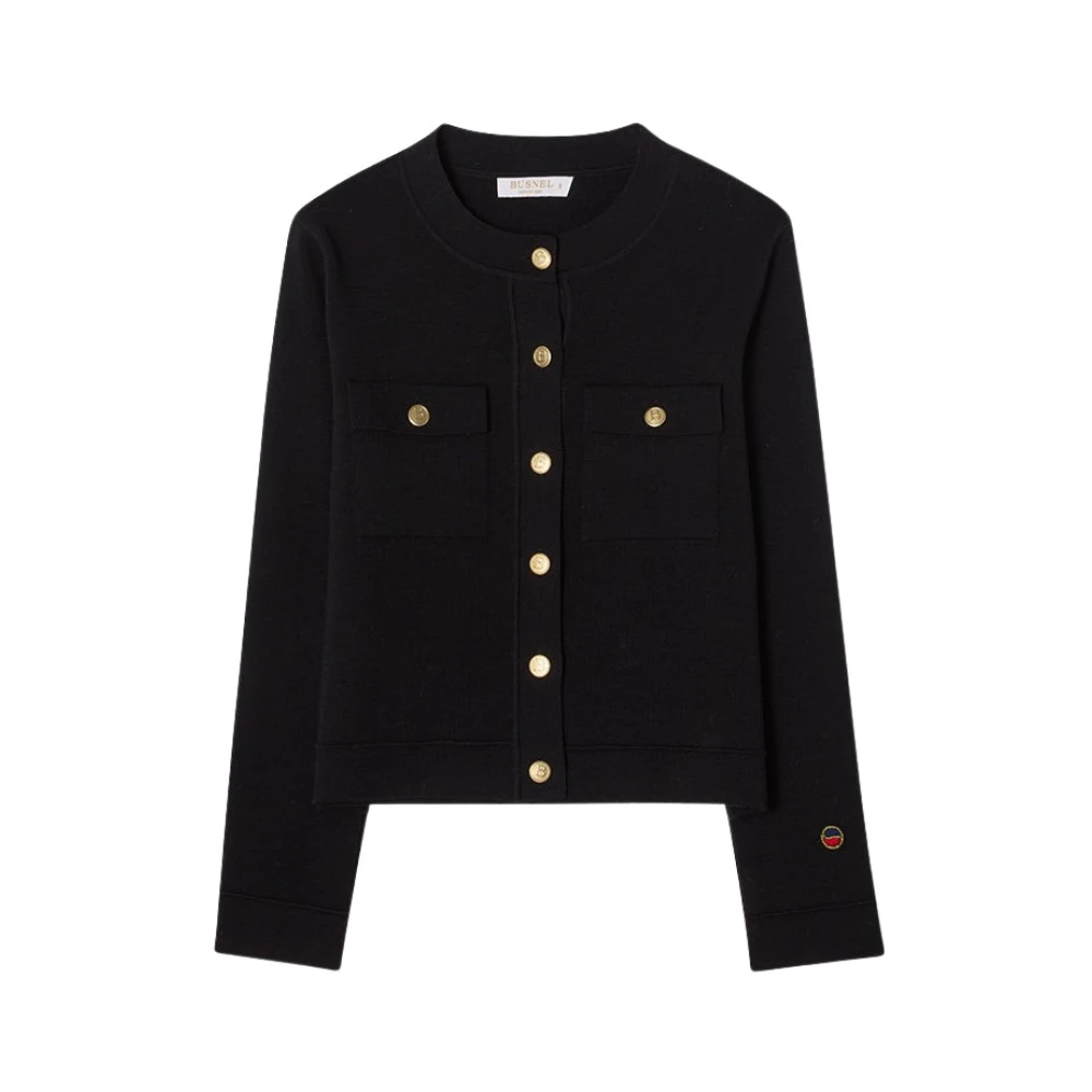 Busnel Merino Wol Vest met Zakken Black Dames