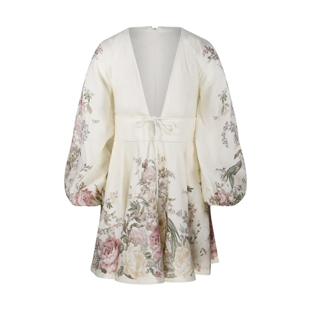 Zimmermann Bloemen Plunge Mini Jurk Multicolor Dames