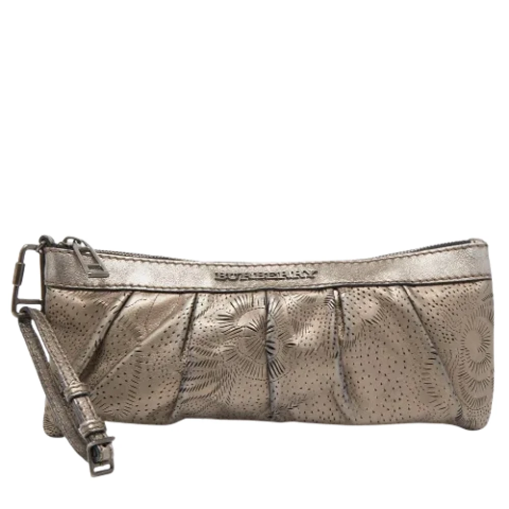 Burberry Vintage Pre-owned Leather pouches Gray Dames