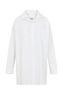 Oversized randig poplinskjorta