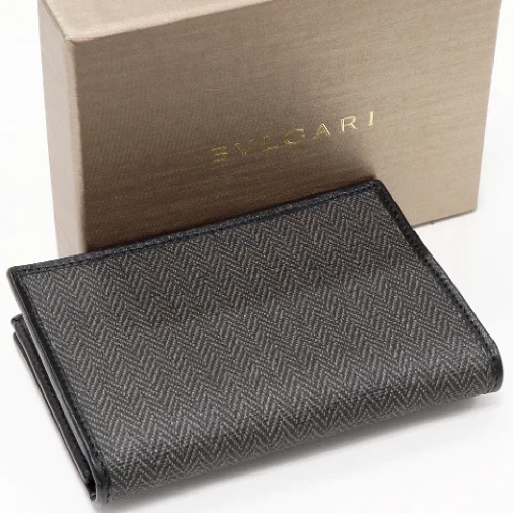 Bvlgari Vintage Pre-owned Canvas wallets Gray Dames