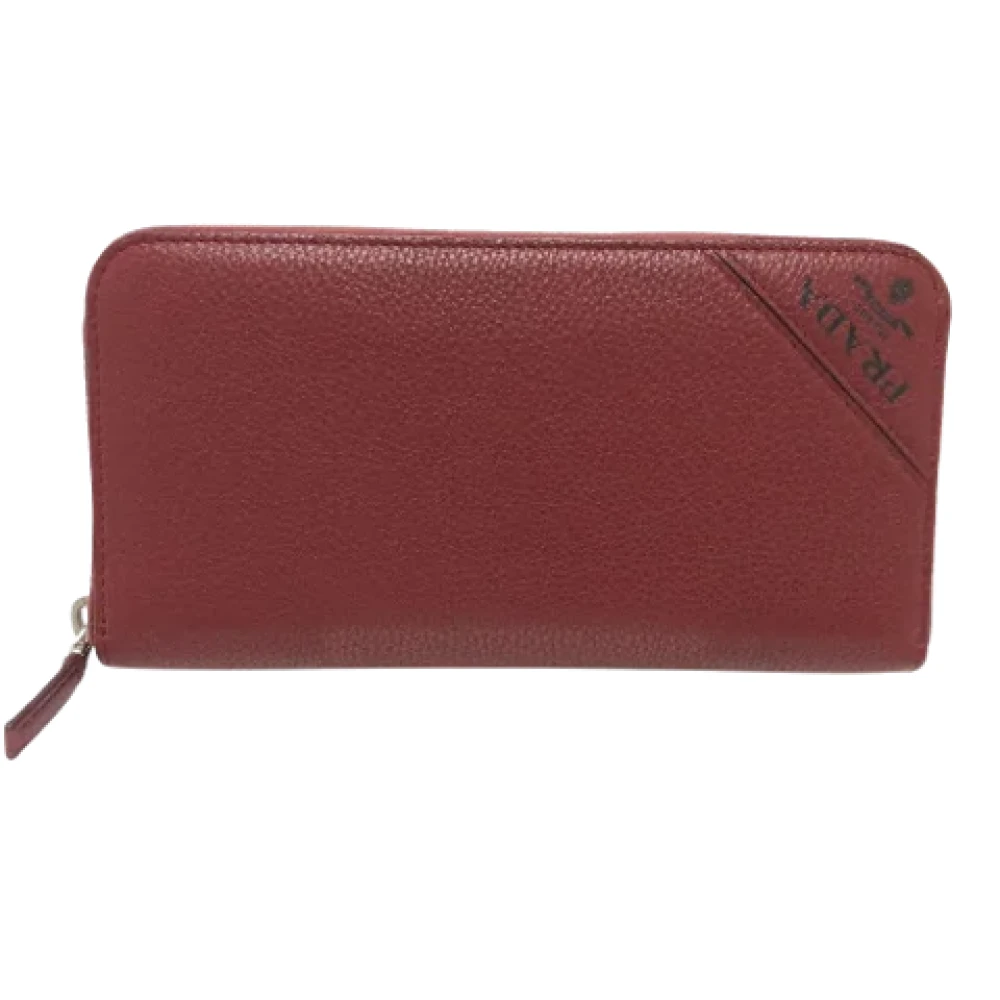 Prada Vintage Pre-owned Leather wallets Red Dames