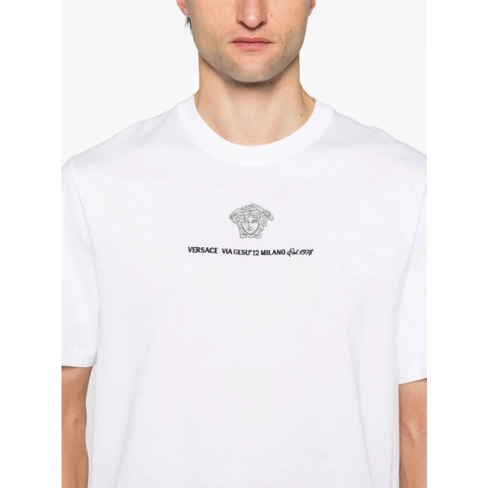 Versace Witte T-shirts & Polos voor Mannen White Heren