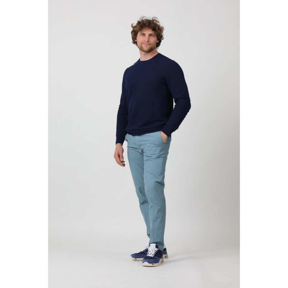 Re-Hash Mucha 10 Chinos met Omgeslagen Zoom Blue Heren