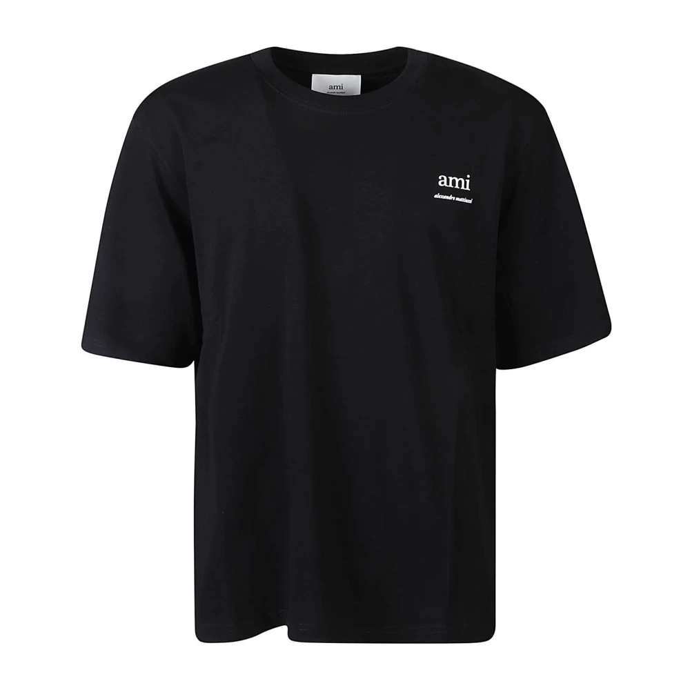 Ami Paris Biologisch Katoenen T-Shirt Black Heren