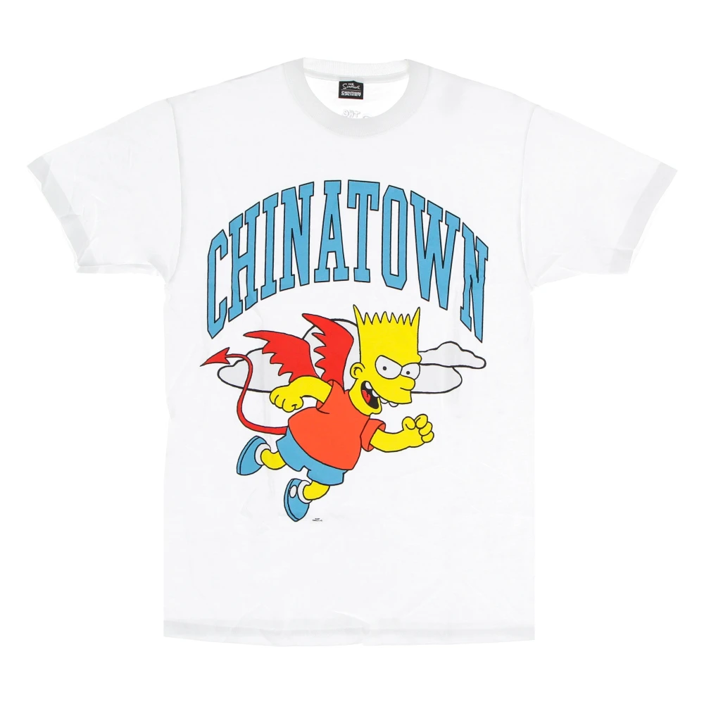 Market Men's White T-Shirts, S, Devil Arc Tee X The Simpsons T-Shirt