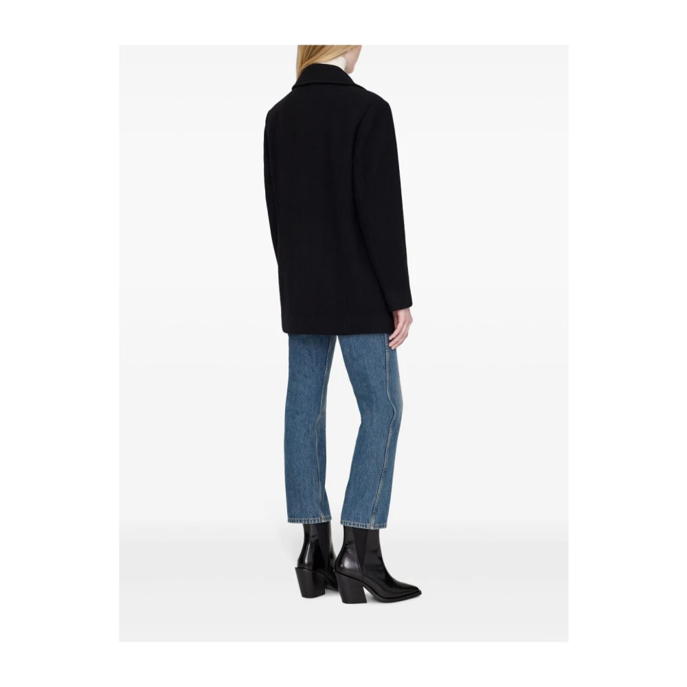 Anine Bing Zwarte knoop Americana jas Black Dames