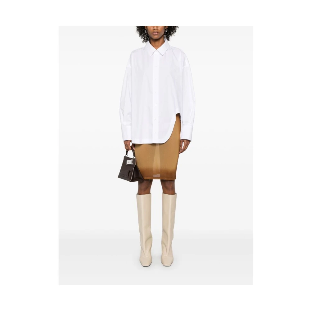 The Attico Karamelbruine Elastische Taille Rok Brown Dames