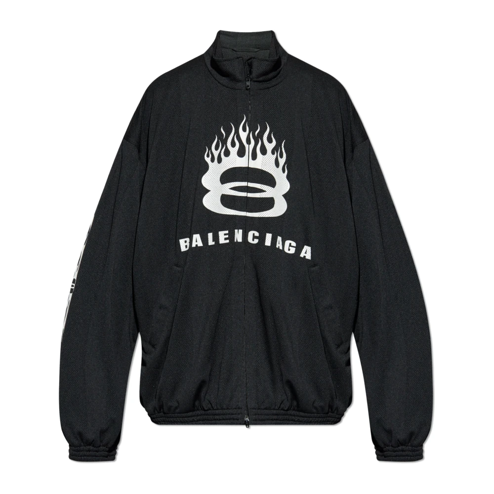 Balenciaga Jas met Gedrukt Logo Black Heren