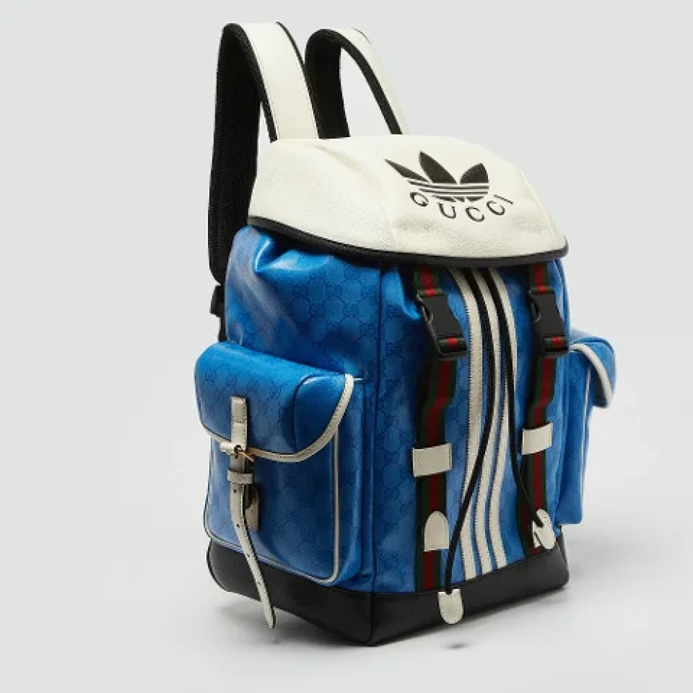 Gucci Vintage Pre-owned Leather backpacks Blue Heren