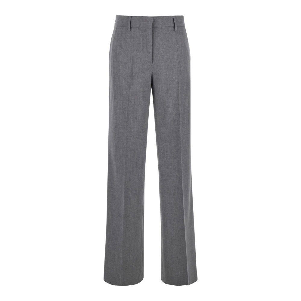 Msgm Women's Gray Wide Trousers