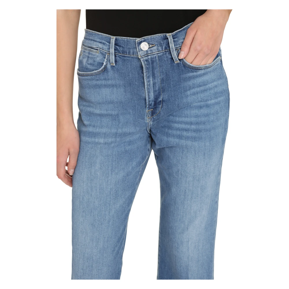 Frame Easy Flare Jeans met Contrast Stiksels Blue Dames