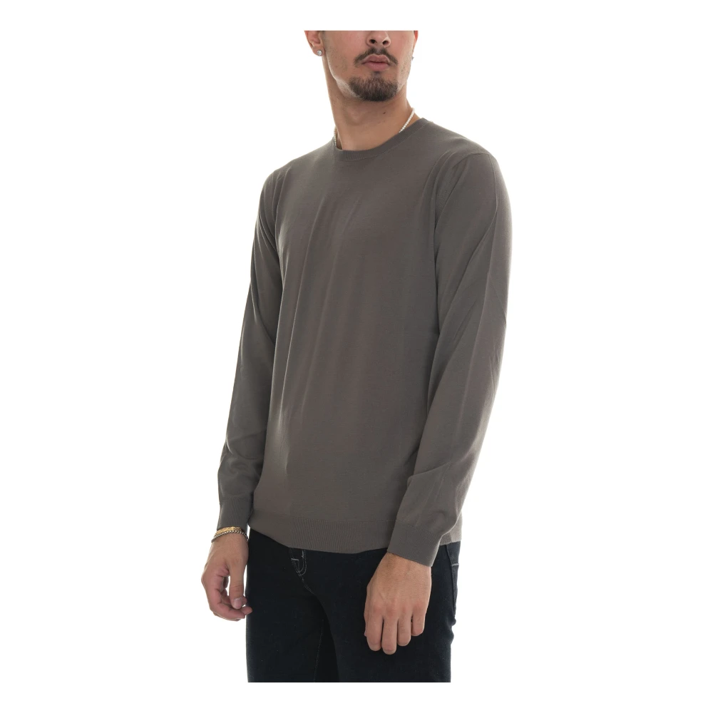 Hindustrie Merino Wol Slim Fit Pullover Gray Heren