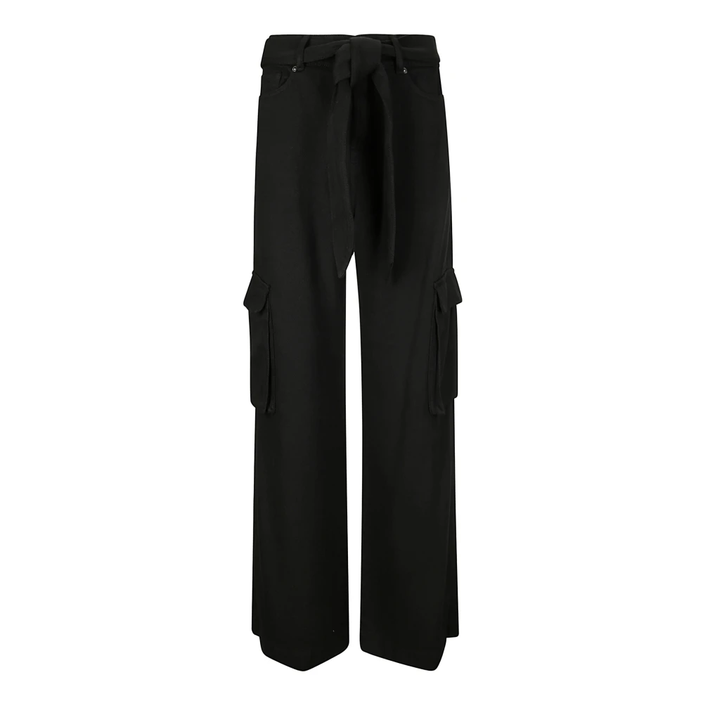 7 For All Mankind Wijde Broek Zomerse Stijl Black Dames