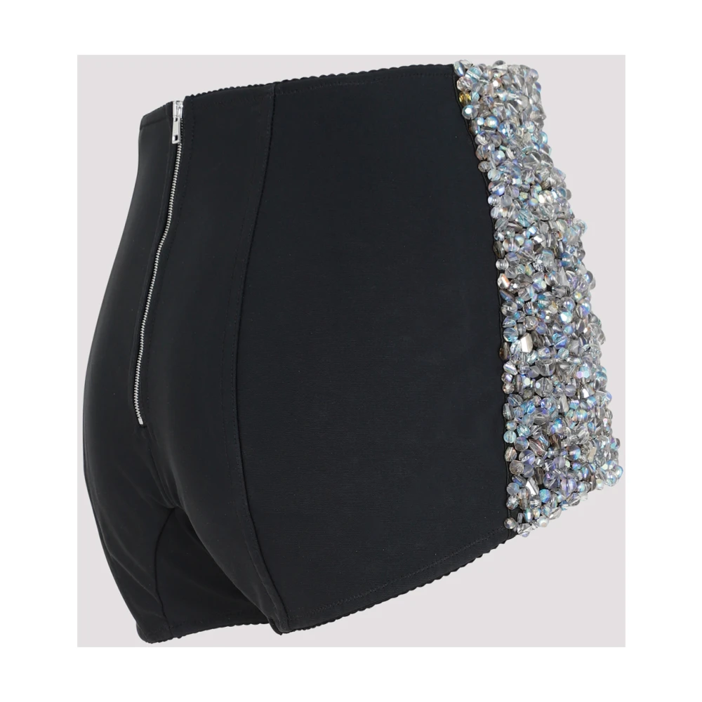 Dolce & Gabbana Metallic Geborduurde Shorts Gray Dames
