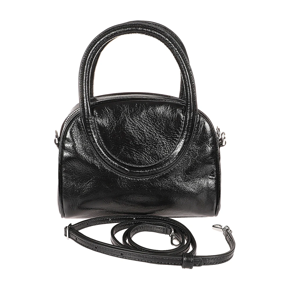 Staud Zwarte leren mini bowler tas Black Dames