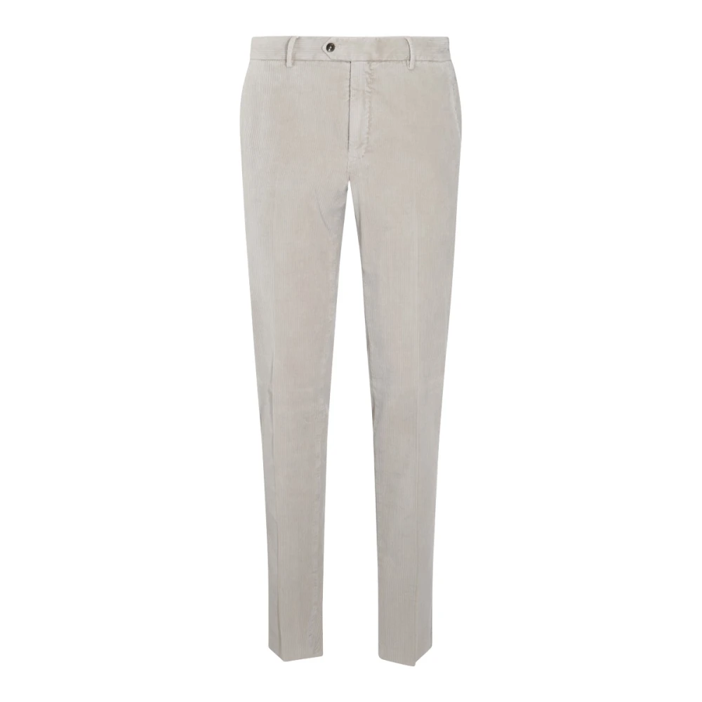 PT Torino Lichtgrijze Katoenen Ritsbroek Beige Heren