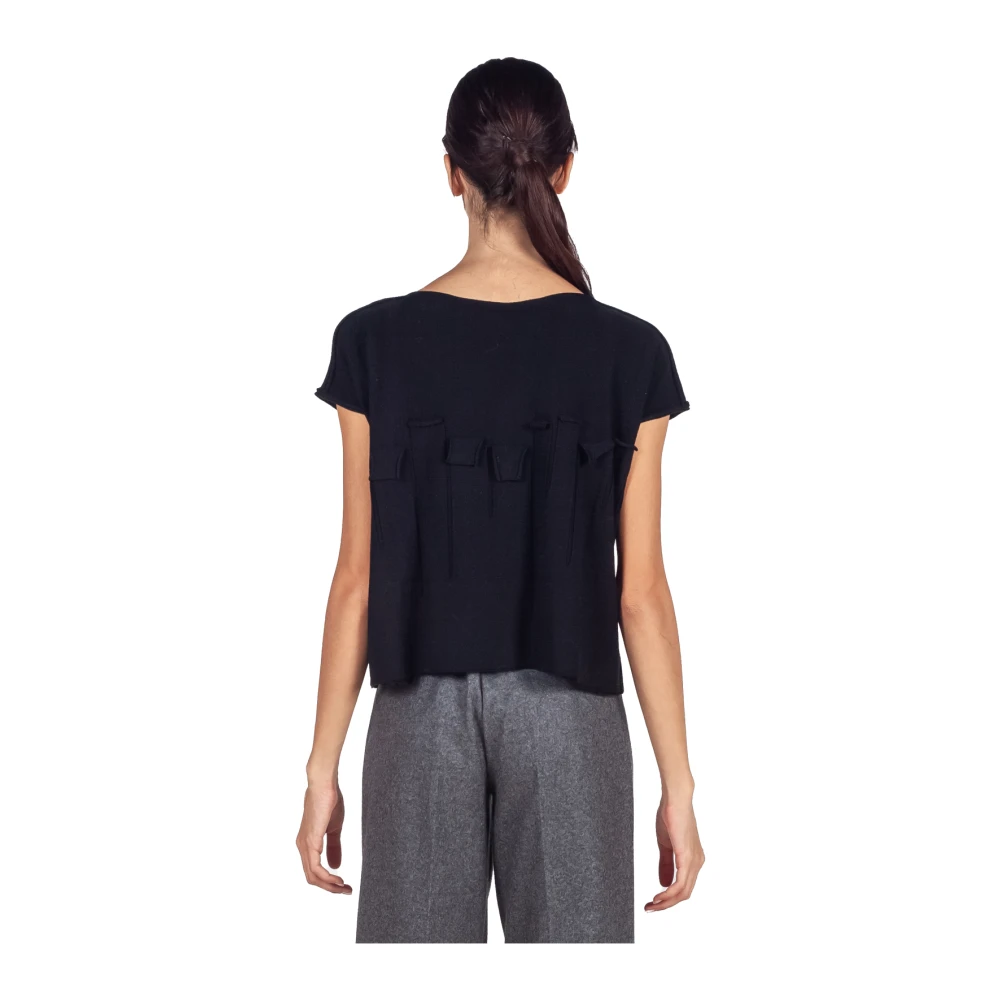 Liviana Conti Zwarte Applicatie Trui Vest Black Dames
