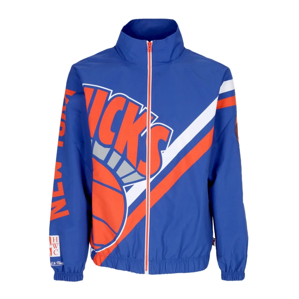 Mitchell & Ness NBA Exploded Logo Windbreaker Jas Blue Heren