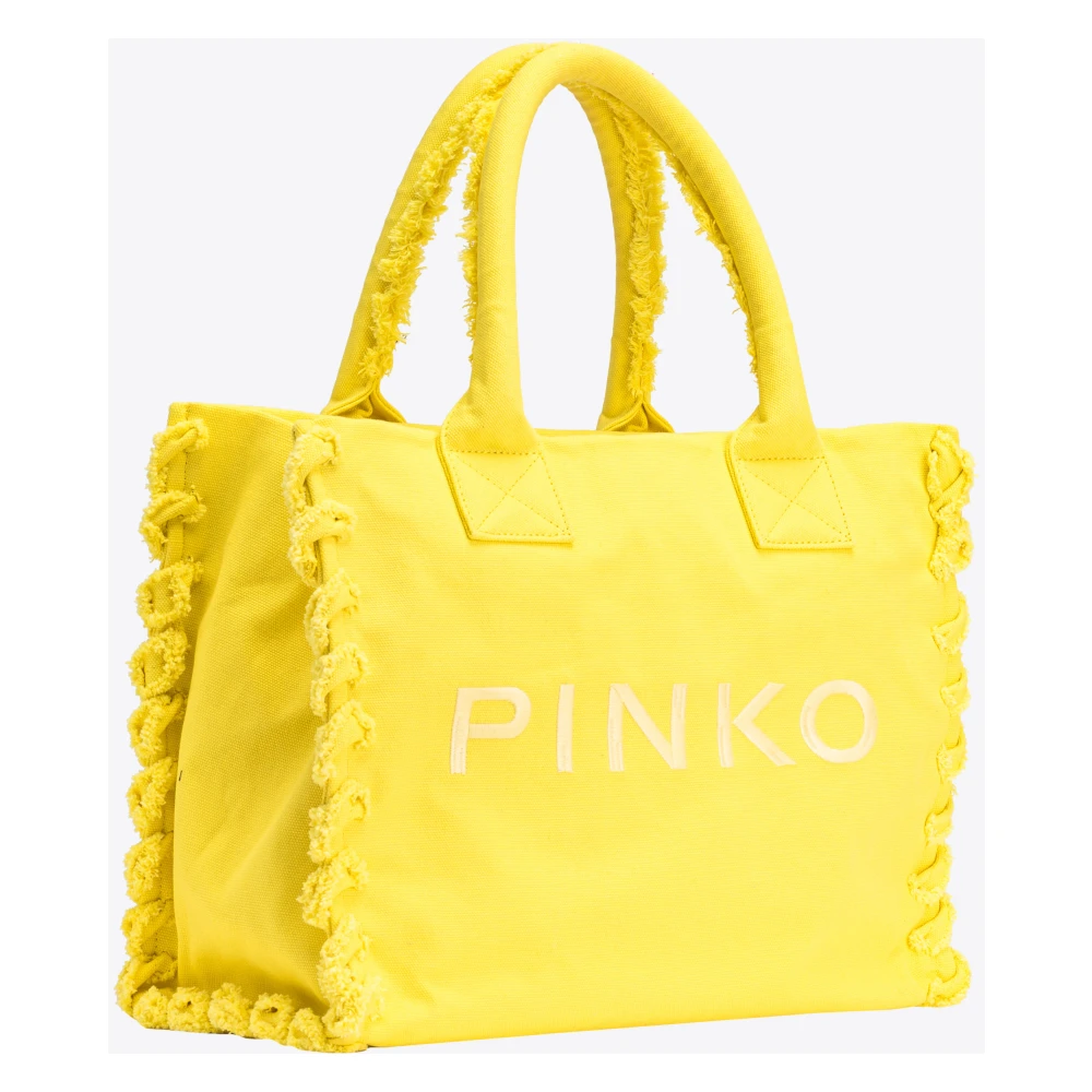 pinko Strand Shopper Tas Yellow Dames