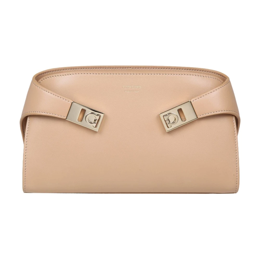 Salvatore Ferragamo Mini Hug Beige Leren Crossbody Tas Beige Dames