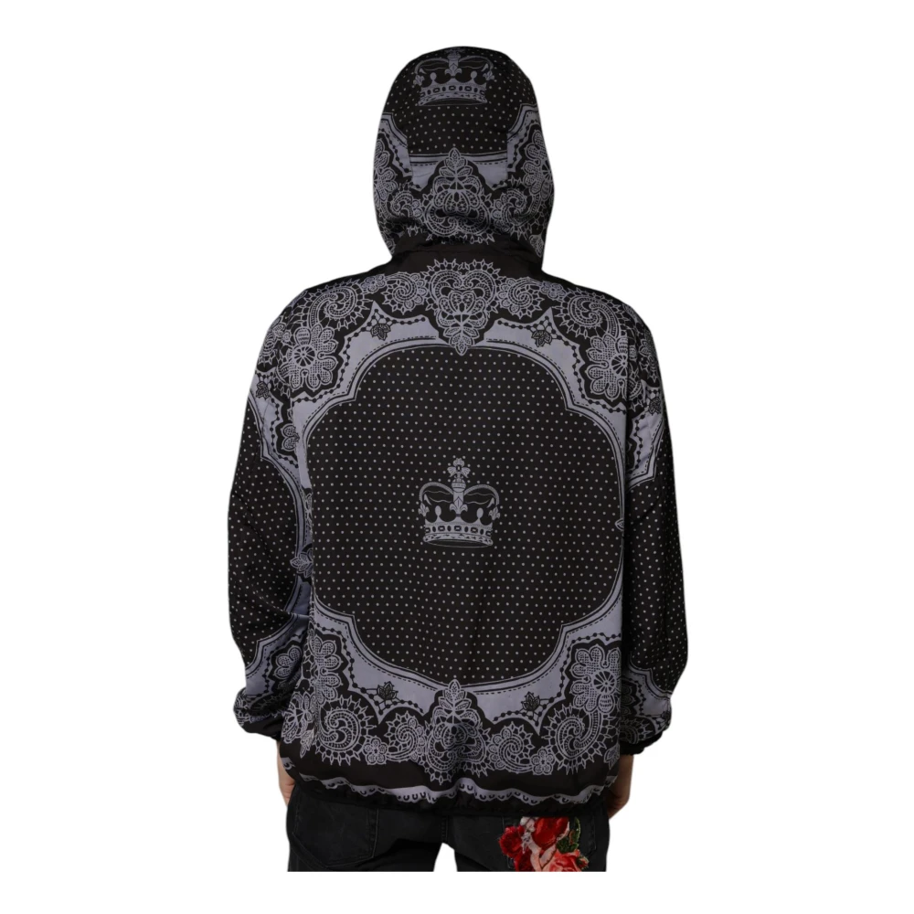 Dolce & Gabbana Bandana Print Bomberjack Zwart Black Heren