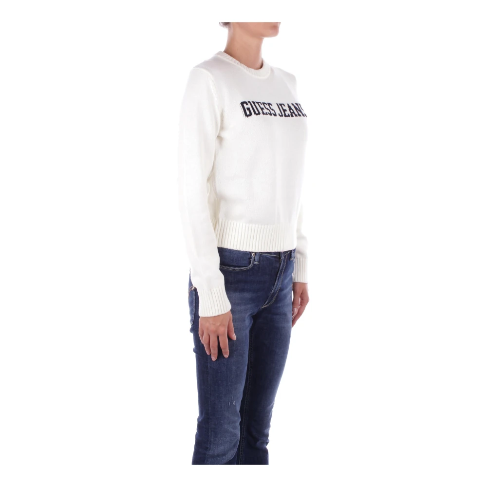 Guess Witte Logo Front Sweater White Dames
